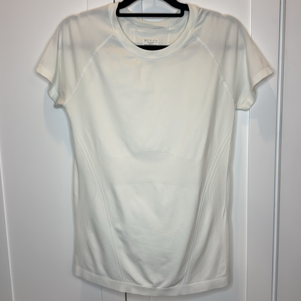 Athleta White Short Sleeve Performance Tee